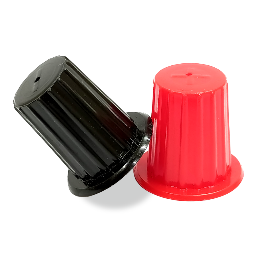 JK Battery Terminal Caps - Small | In Pair | Set Of 1 | 2 Pcs | Black & Red